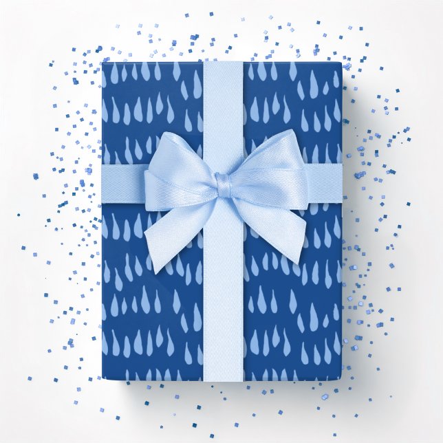 Papel De Presente Ponto de Chuva em Azul Índigo (Criador carregado)