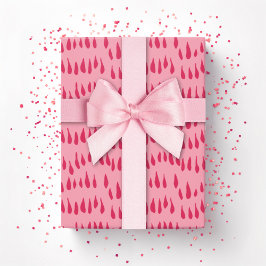 Papel De Presente Ponto de Chuva em Rosa Vibrante