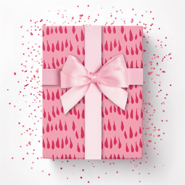 Papel De Presente Ponto de Chuva em Rosa Vibrante (Criador carregado)