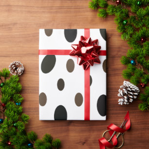 Papel De Presente Ponto Preto Marrom