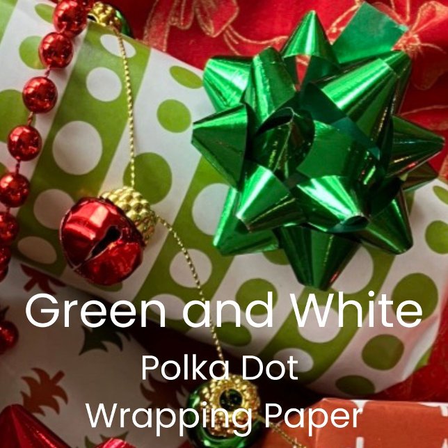 Papel De Presente Ponto Verde e Branco de Natal (Criador carregado)