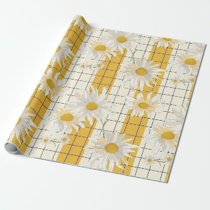 Papel De Presente Pontos Brancos em Fundo de Grade com Largura Amare