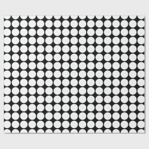 Papel De Presente Pontos Brancos Mínimos em Fundo Preto Sólido