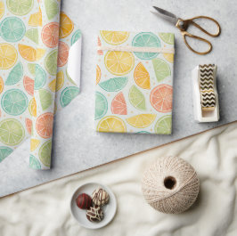 Papel de Presente Pontos Citrino Pastel