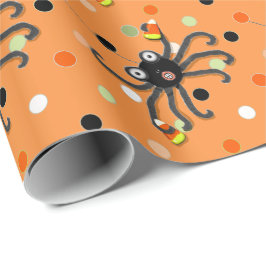 Papel De Presente Pontos Criativos de Aranha de Halloween