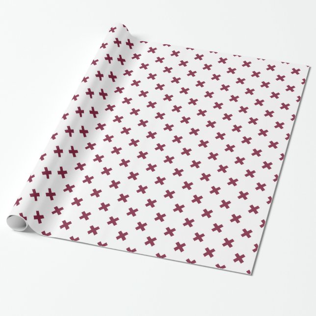 Papel De Presente Pontos cruzados de amora em branco (Desenrolado)
