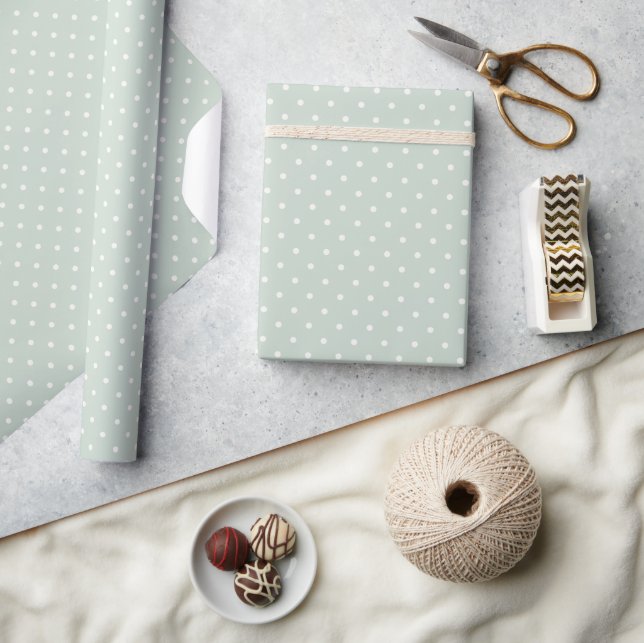 Papel De Presente Pontos de Bolinha Clássicos da Primavera | Sage Su (Artesanato)