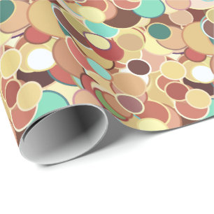 Papel De Presente Pontos de confete do século médio - Cores da Terra