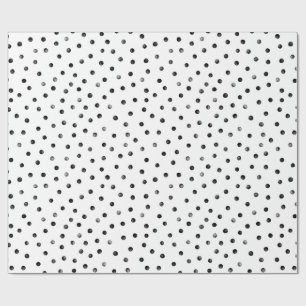 Papel De Presente Pontos de Confetti Pretos E Brancos
