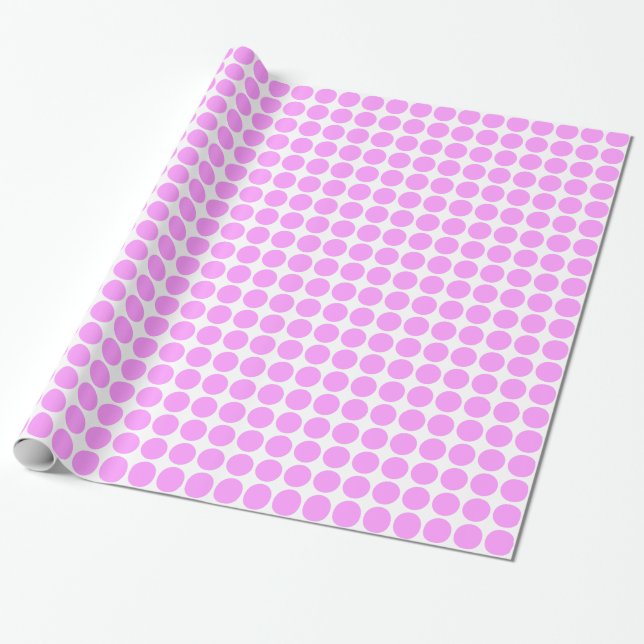 Papel De Presente Pontos do círculo - Violeta claro em branco (Desenrolado)