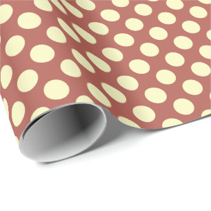 Papel De Presente Pontos do século médio - Cor da Terra, castanho