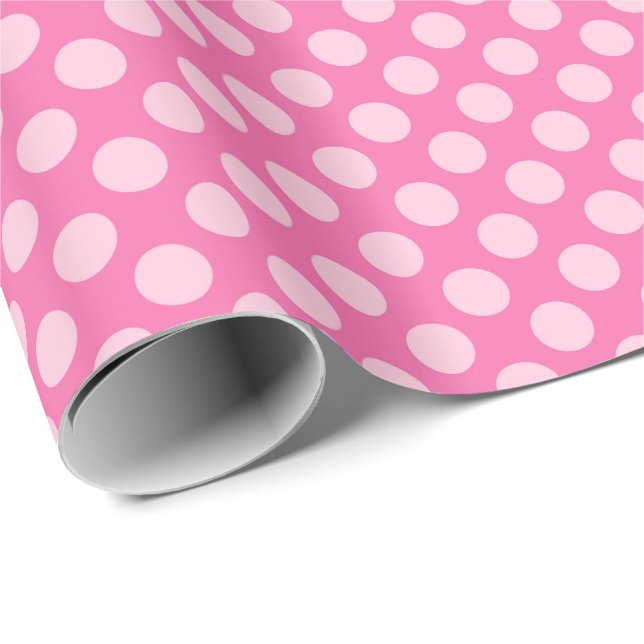 Papel De Presente Pontos do século médio - múltiplos pastéis, rosa (Ponta do rolo)