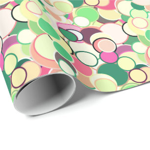 Papel De Presente Pontos dos confetes do meio século - cores do