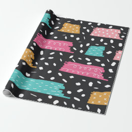 Papel De Presente Pontos e faixas geométricas de abstrato