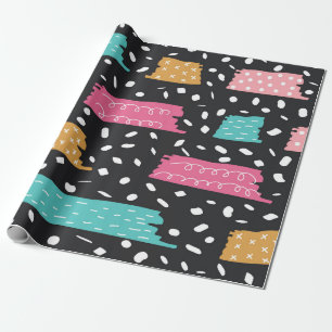 Papel De Presente Pontos e faixas geométricas de abstrato