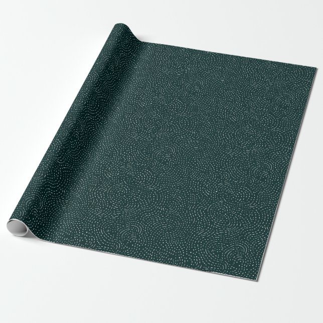 Papel De Presente Pontos e Traços Brancos Giratórios (Desenrolado)