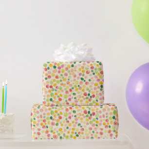 Papel De Presente Pontos Frutados Verde Amarelo Rosa Menta Aniversár