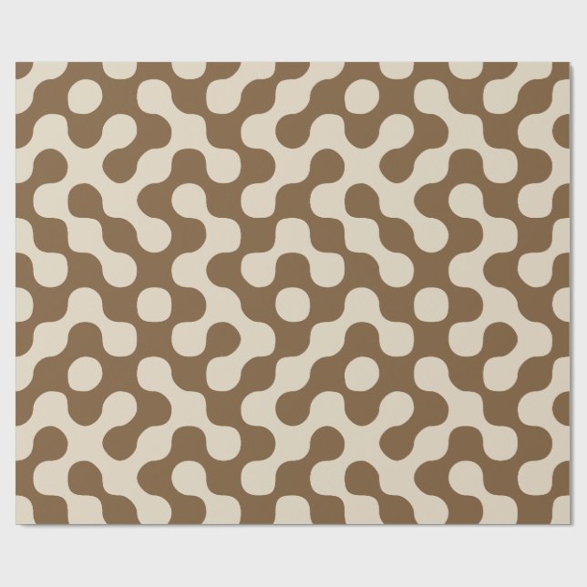 Papel De Presente Pontos Geométricos Modernos de Meados do Século em (Aberto)