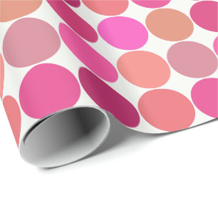Papel De Presente Pontos gigantes do século médio, cor-de-rosa fuchs