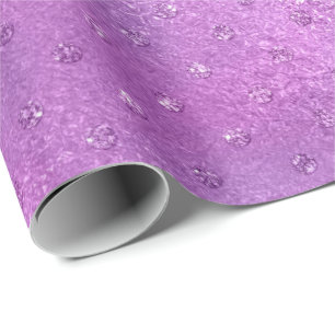 Papel De Presente Pontos Glam do brilho da ameixa Amethyst roxa da