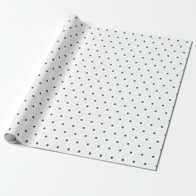Papel De Presente Pontos lindos verde e branco l Aniversário (Desenrolado)