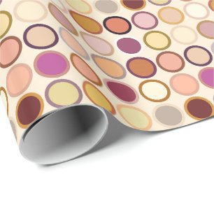 Papel De Presente Pontos modernos do meio século - bege & pontos