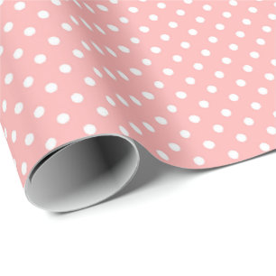 Papel De Presente Pontos Pastel Rosa para Chá de Bebê e Nascimento