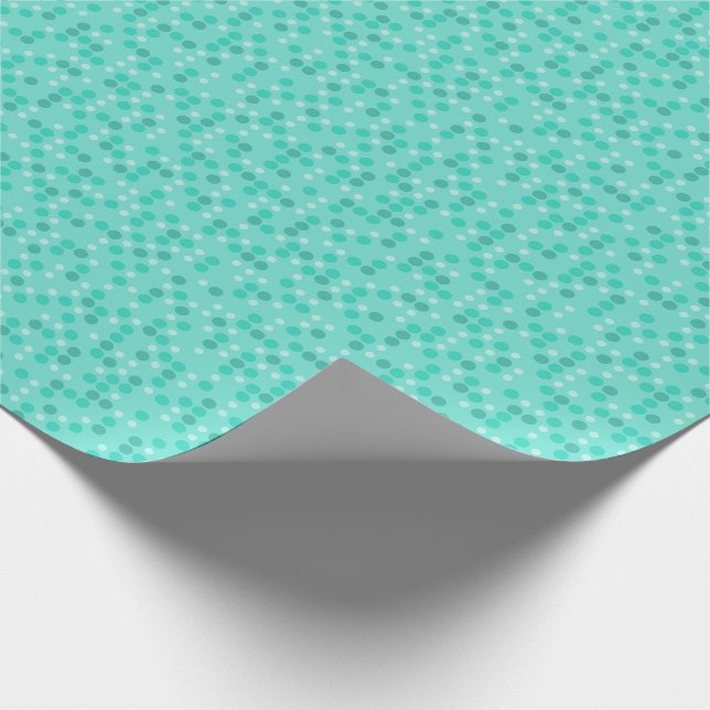 Papel De Presente Pontos Polka Azul-Verde (Ponta)