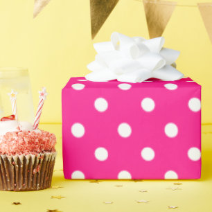 Papel De Presente Pontos Polka Rosa