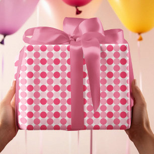 Papel De Presente Pontos Polka Rosa