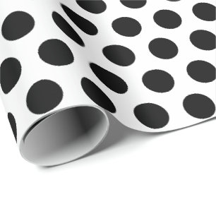 Papel De Presente Pontos Pretos Brancos