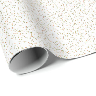 Papel De Presente Pontos Primavera Fern, Verde e Laranja Específico