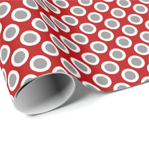 Papel De Presente Pontos retrorreflectores circulados, vermelho prof
