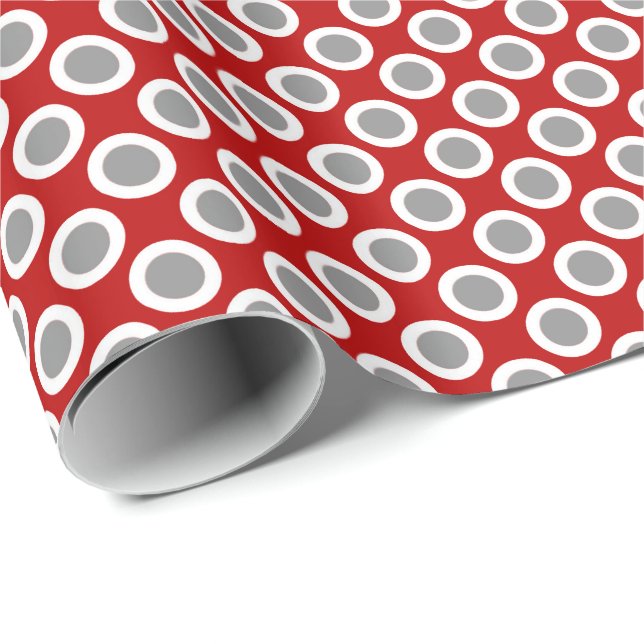 Papel De Presente Pontos retrorreflectores circulados, vermelho prof (Ponta do rolo)