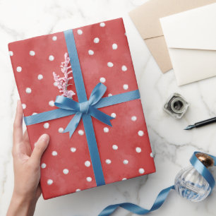 Papel De Presente Pontos Vermelhos Brancos Dia dos Namorados