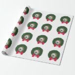Papel De Presente Poodle Christmas Wreath Dog's Photo, Name, Year<br><div class="desc">Seu cachorro tira o palco central nesse papel de embalagem de férias adorável. Uma coroa de Natal verde com bagas vermelhas rodeia sua foto (ou deixa a foto atual de um Poodle) e um osso vermelho destaca seu nome ou ano. Perfeito para donos de cães, para quem trabalha com cães...</div>