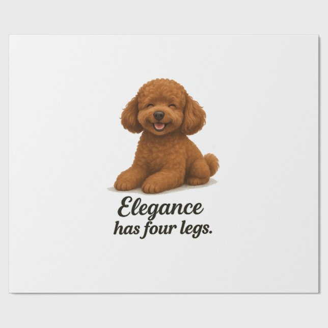 Papel De Presente Poodle Toy � A Elegância Tem Quatro Pernas (Aberto)