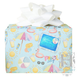 Papel De Presente Pool Party Gift Wrapping Paper - Blue
