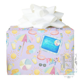 Papel De Presente Pool Party Gift Wrapping Paper - Purple