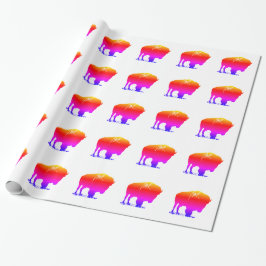 Papel De Presente Pop Art Bison Buffalo