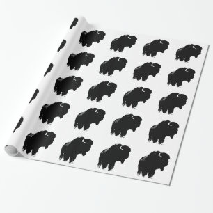 Papel De Presente Pop Art Buffalo Bison Silhouette