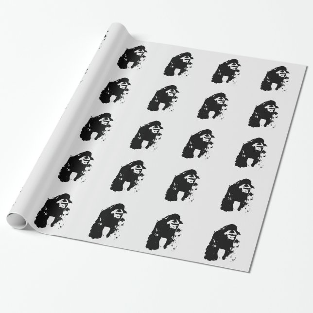 Papel De Presente Pop Art Gorilla Christmas Wraping Paper (Desenrolado)