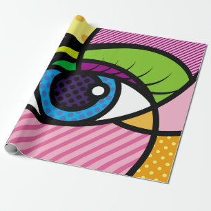 Papel De Presente POP ART Olhos Ilustração.arte,pop,olho,desi gráfic