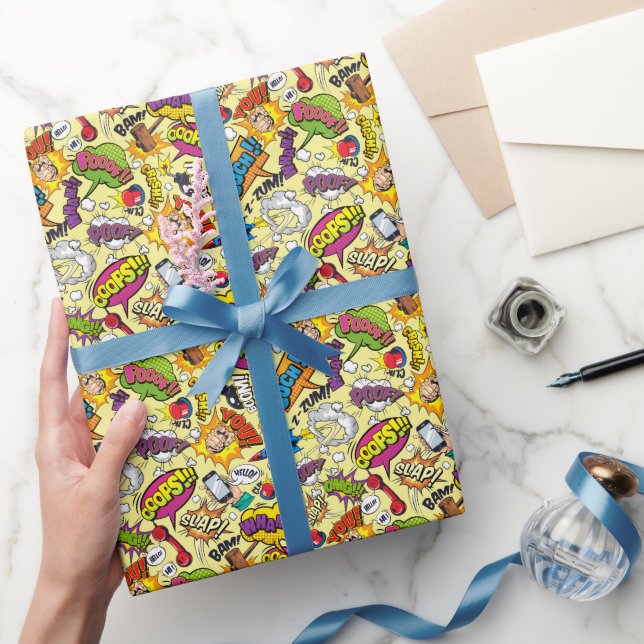 Papel De Presente Pop Art Quic Burst Wrappaper (Presentear)