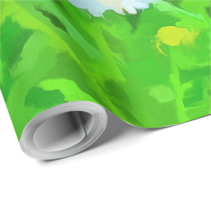 Papel De Presente Pop artístico brilhante e colorido Daisies v1 z.