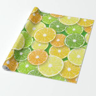 Papel De Presente Pop de fatias de fruta Citrus art 3