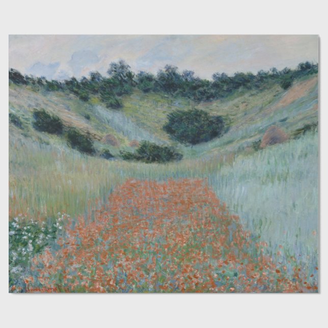 Papel De Presente Poppy Field em Hollow próximo a Giverny Monet (Aberto)