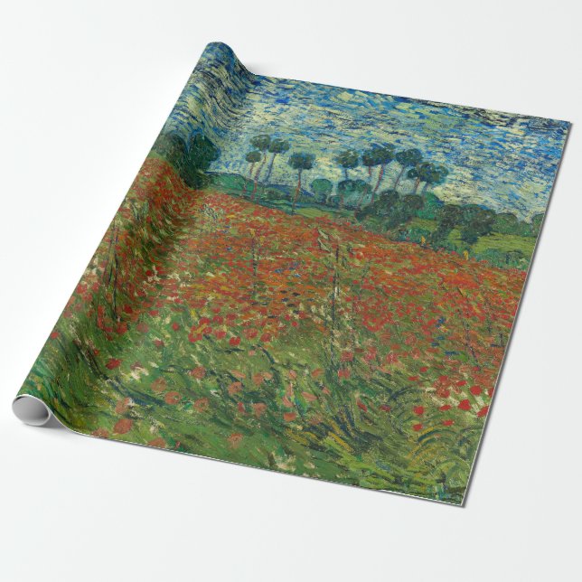 Papel De Presente Poppy Field - Vincent van Gogh (Desenrolado)