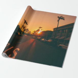 Papel De Presente Pôr do sol ao longo do horizonte