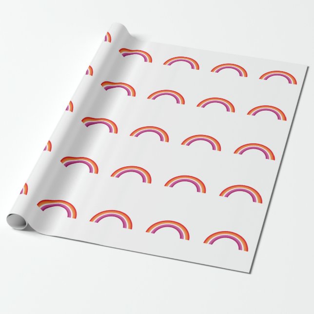 Papel De Presente Pôr do Sol Arco-íris Lésbico (Desenrolado)